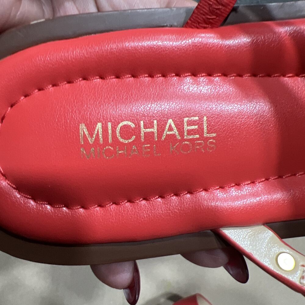 Michael Kors Daniella Thong Sandals Red Size 9M Mint Condition - Picture 10 of 11